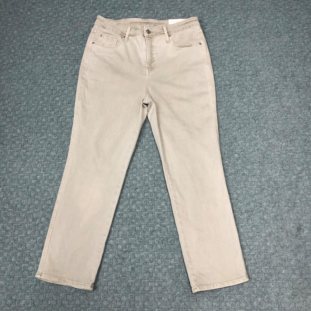Chicos DefineMe Denim Jeans Womens 12 Dove Gray Straight Leg Ankle Stretch Pants